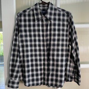 Women's Liz Claiborne Long Sleeve Blouse Black/White
